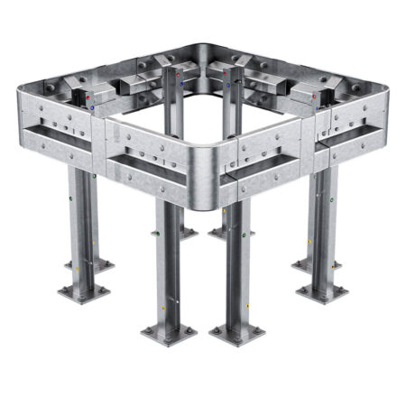 4-seitiger Säulenschutz-Komplett-Bausatz M100-1SP, außen 138 cm, innen 88 cm, Stahl, Profil B