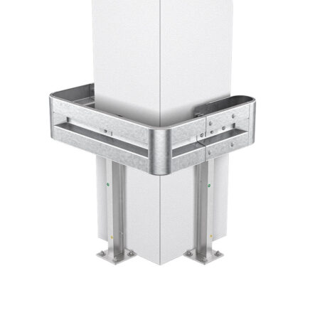 3-seitiger Säulenschutz-Komplett-Bausatz M100-1SP, außen 112x96 cm, innen 63x68 cm, Stahl, Profil B