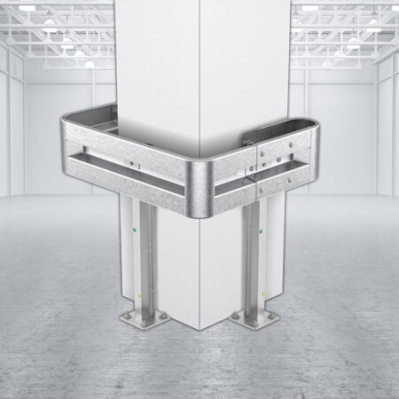 3-seitiger Säulenschutz-Komplett-Bausatz M100-1SP, außen 112x96 cm, innen 63x68 cm, Stahl, Profil B
