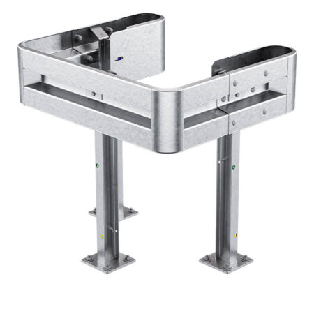3-seitiger Säulenschutz-Komplett-Bausatz M100-1SP, außen 112x96 cm, innen 63x68 cm, Stahl, Profil B