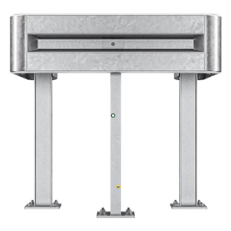 3-seitiger Säulenschutz-Komplett-Bausatz M100-1SP, außen 112x96 cm, innen 63x68 cm, Stahl, Profil B