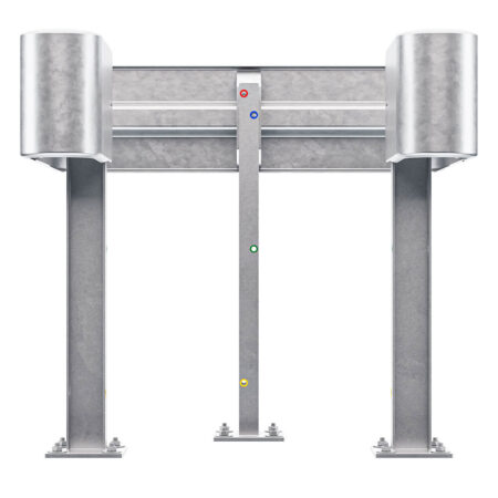 3-seitiger Säulenschutz-Komplett-Bausatz M100-1SP, außen 112x96 cm, innen 63x68 cm, Stahl, Profil B