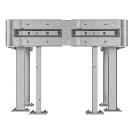 3-seitiger Säulenschutz-Komplett-Bausatz M100-1SP, außen 138x141cm, innen 88x115cm, Stahl, Profil B