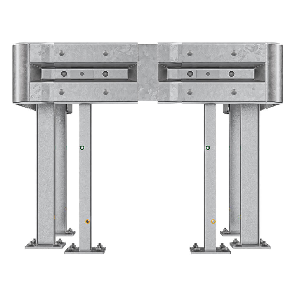 3-seitiger Säulenschutz-Komplett-Bausatz M100-1SP, außen 138x141cm, innen 88x115cm, Stahl, Profil B