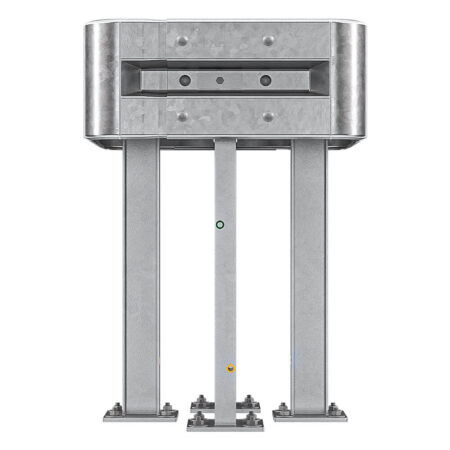 3-seitiger Säulenschutz-Komplett-Bausatz M100-1SP, außen 74x77 cm, innen 25x51 cm, Stahl, Profil B