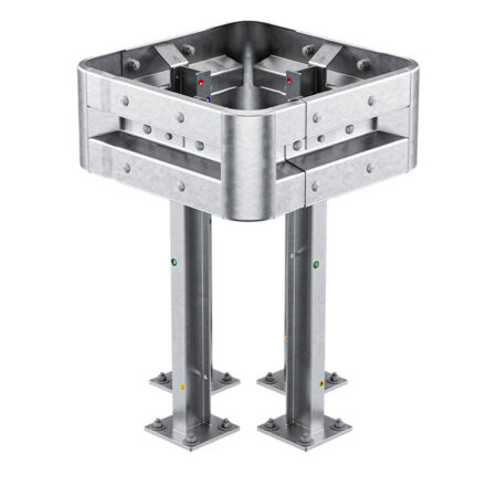 4-seitiger Säulenschutz-Komplett-Bausatz M100-1SP, außen 74 cm, innen 25 cm, Stahl, Profil B