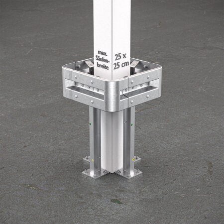 4-seitiger Säulenschutz-Komplett-Bausatz M100-1SP, außen 74 cm, innen 25 cm, Stahl, Profil B
