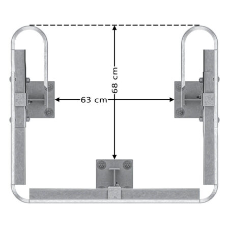 3-seitiger Säulenschutz-Komplett-Bausatz M100-1SP, außen 112x96 cm, innen 63x68 cm, Stahl, Profil B