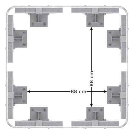 4-seitiger Säulenschutz-Komplett-Bausatz M100-1SP, außen 138 cm, innen 88 cm, Stahl, Profil B