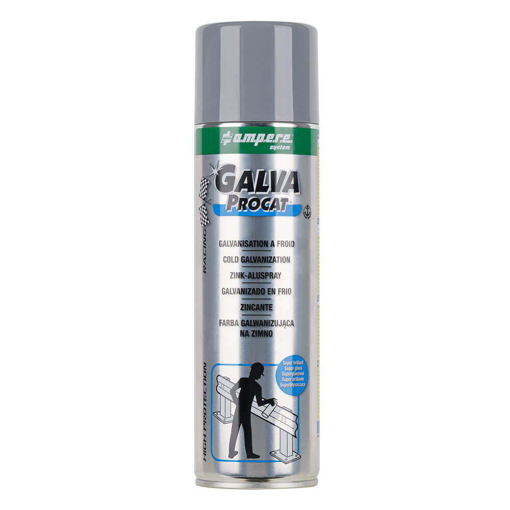12 x A.M.P.E.R.E. Zinkspray GALVA PROCAT® Superglänzend, 500 ml Spraydose
