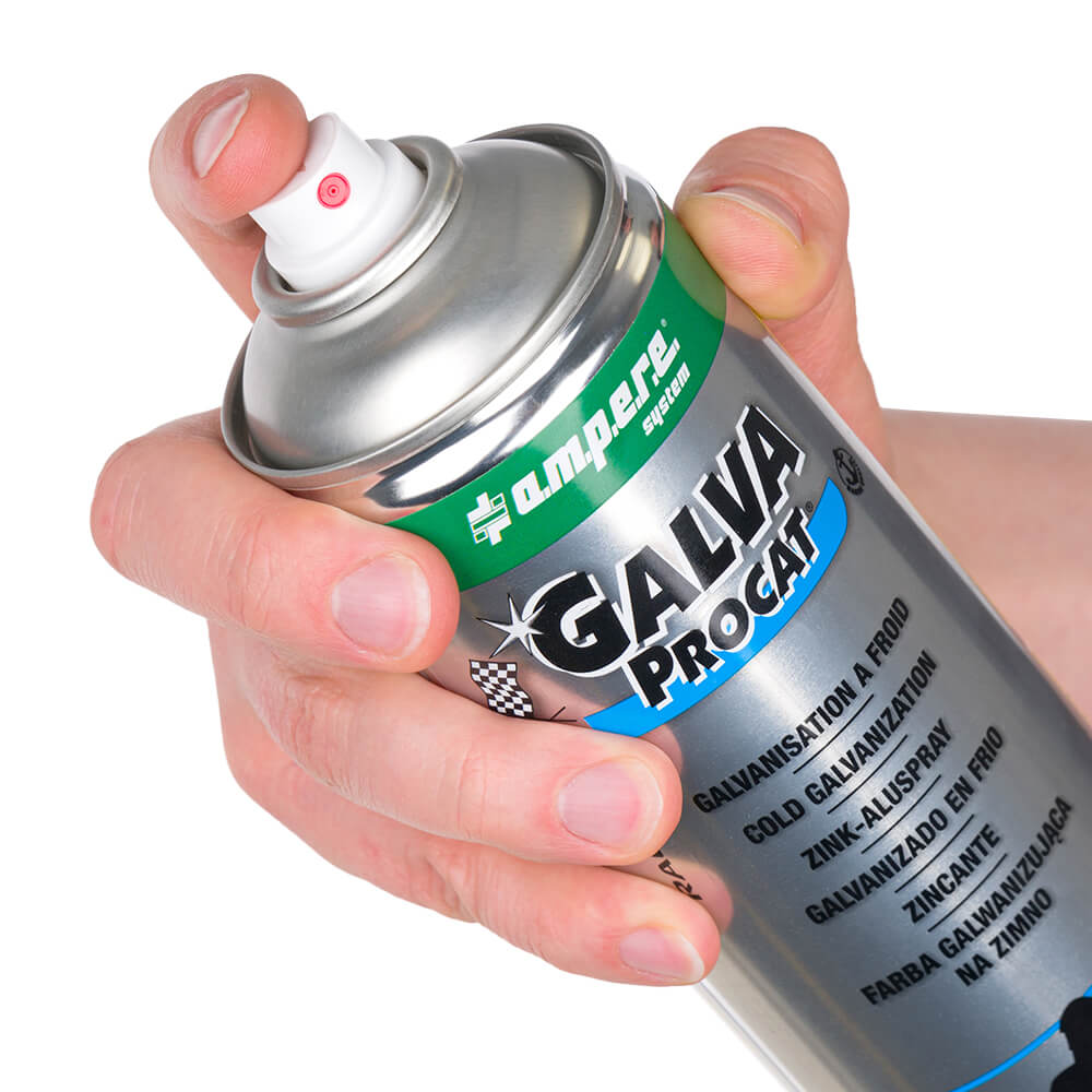 12 x A.M.P.E.R.E. Zinkspray GALVA PROCAT® Superglänzend, 500 ml Spraydose